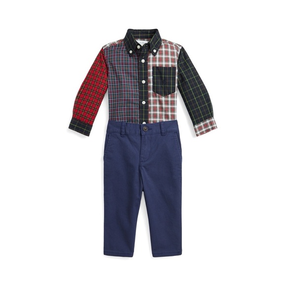 Ralph Lauren Plaid Fun Shirt & Stretch Chino Pant Set - Picture 1 of 1